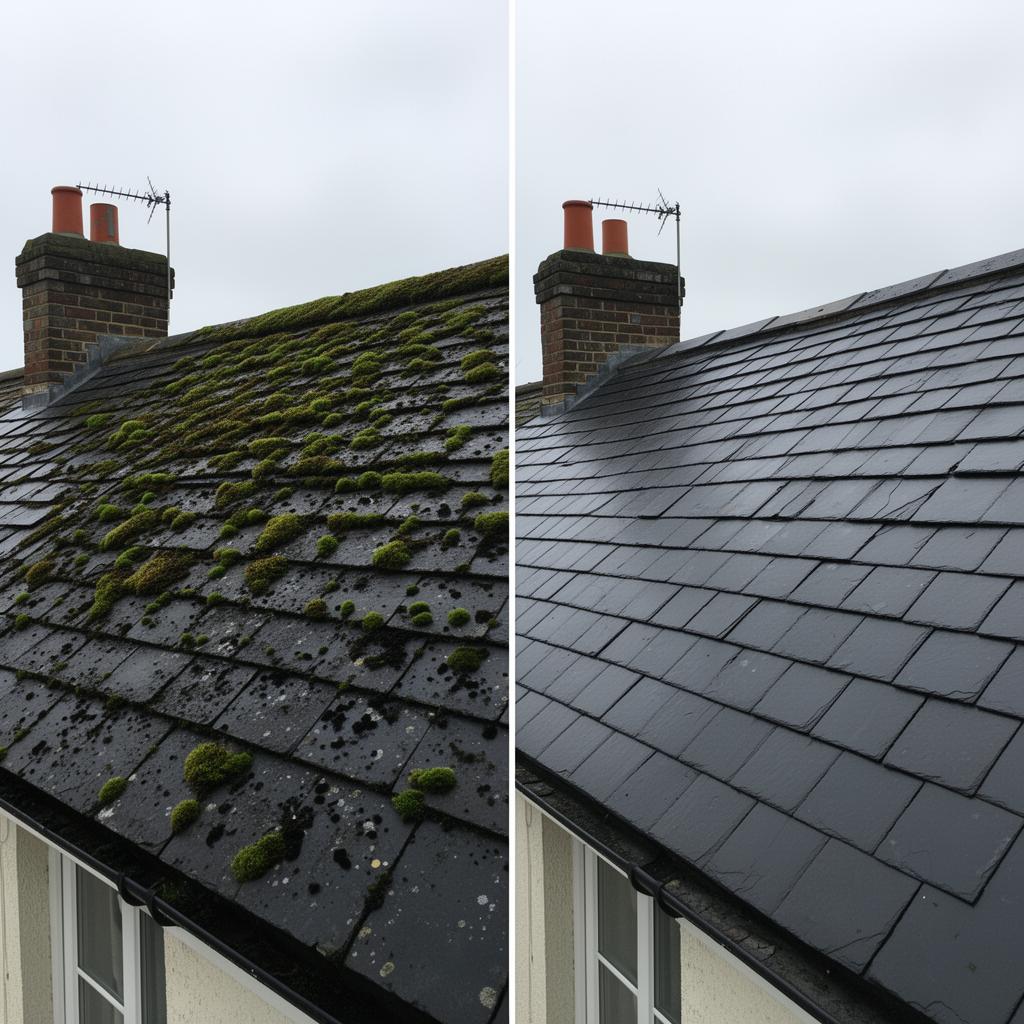 Before and after roof clean — Janet · Romford
