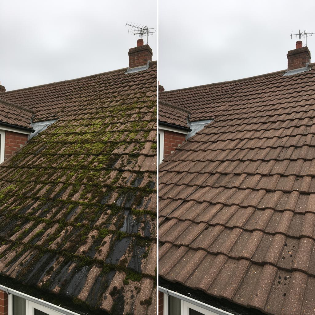 Before and after roof clean — Priya · Upminster